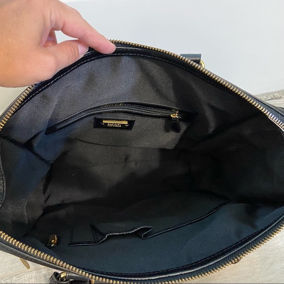 Badgley Mischka Vintage Black Leather Gold Accent Bag - Picture 8 of 13